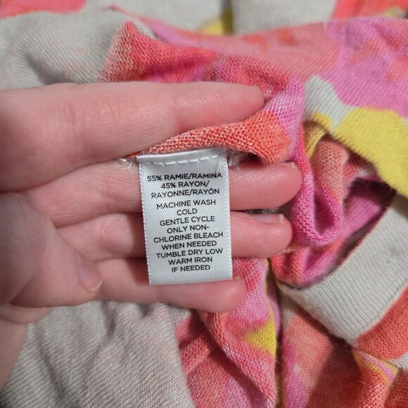 Loft Womens Button Up Floral V-Cut Cardigan Size XL Coquette Lightweight Girly - Picture 4 of 6